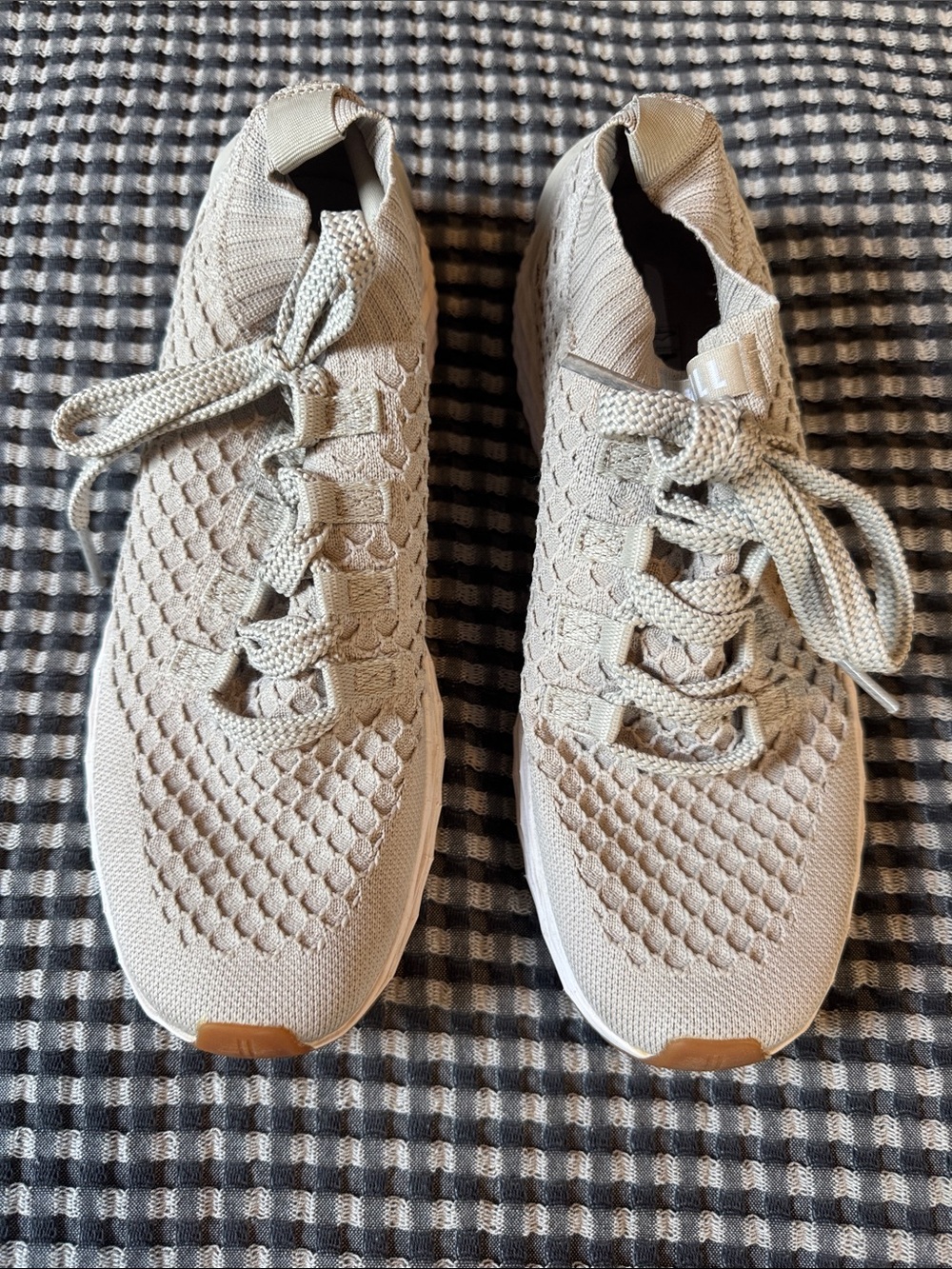 NOBULL Women’s Knit Lace-Up Sneakers - Beige